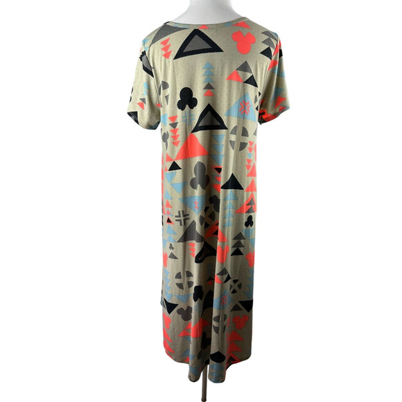 Lularoe Disney Carly Dress Mickey Mouse Aztec Print Stretch Hi-Lo Plus Size 3XL - Picture 5 of 8